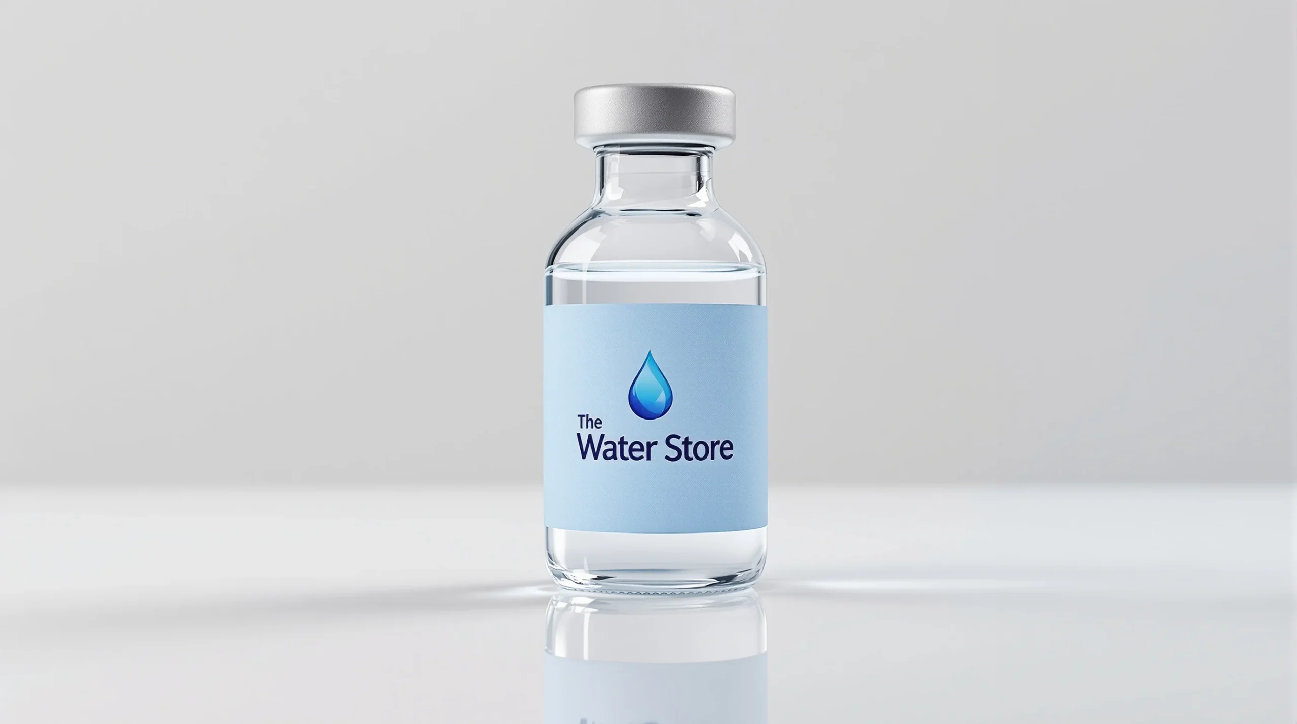 PBS 10mL vial with blue label and water drop logo